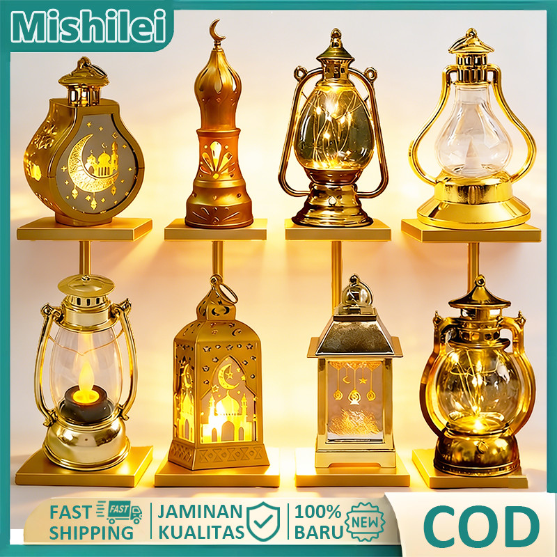 Mishilei Lampu Dekorasi Dekorasi Lampu Ramadan LED Lampu Kubah Masjid Baterai Idul Fitri