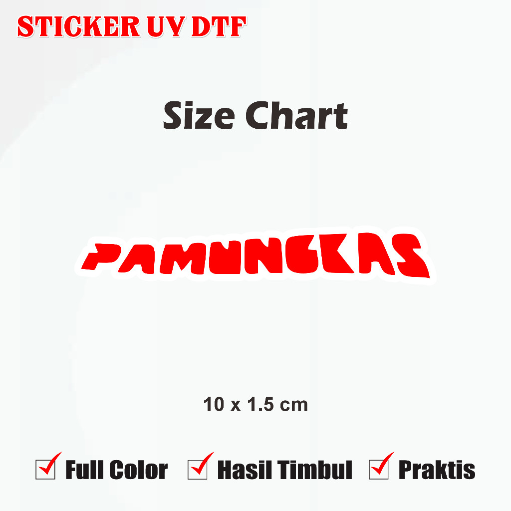 Stiker Pamungkas  Glossy Satuan Tahan Air Sticker  Aesthetic LV/Up UV DTF Multi Stiker