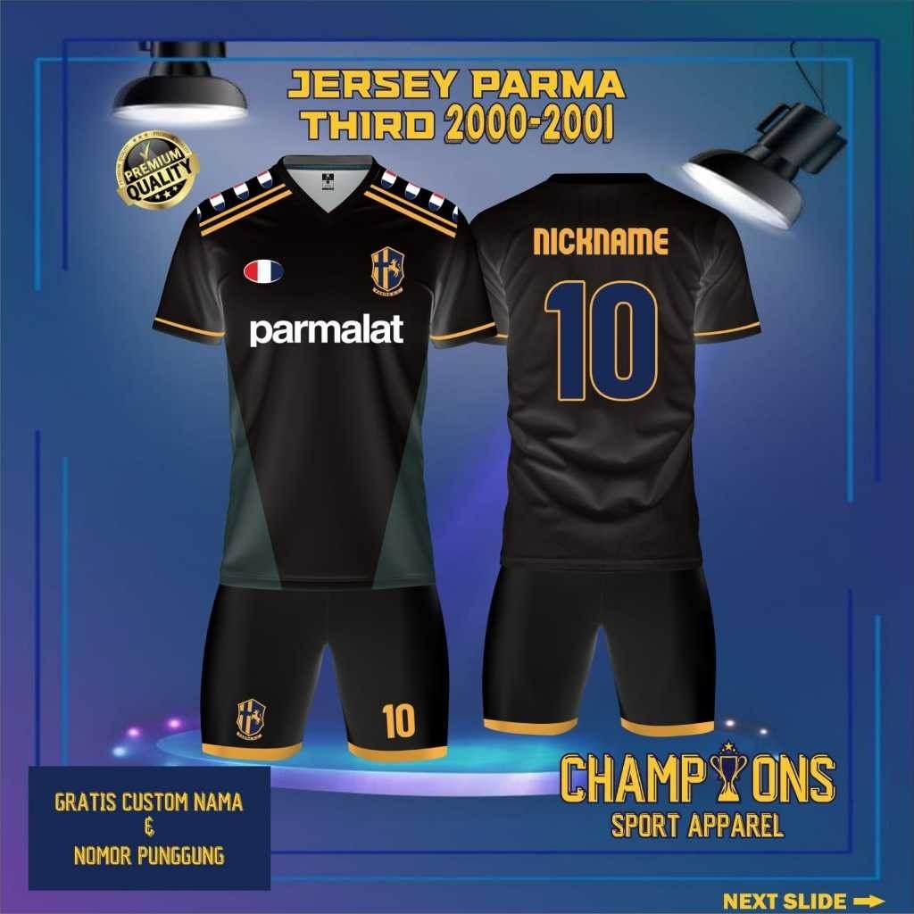 Jersey Sepak bola custom PARMA THIRD 2000-2001 – Full Printing Dryfit Milano | Nama & Nomor