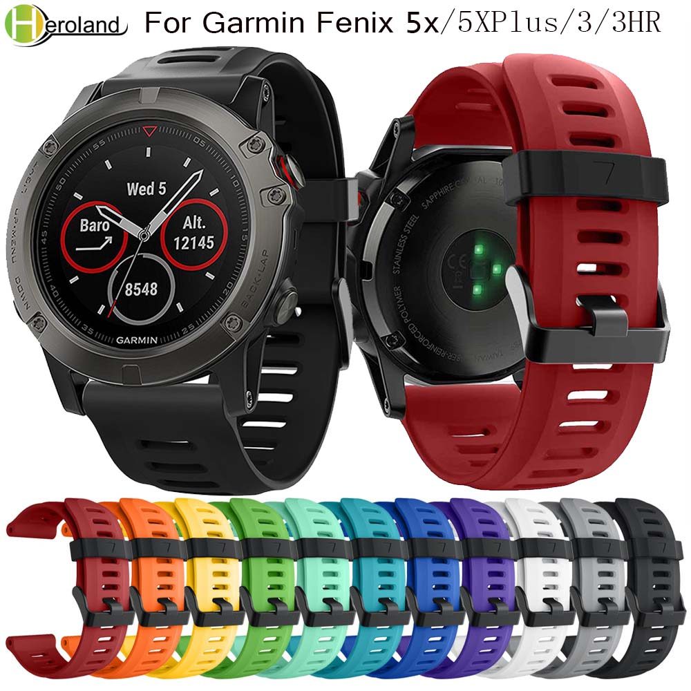 26mm Wat Strap for Garmin Fenix 5x Band Outdoor Sport Silicone Watband strap for Garmin Fenix3/ 3HR/