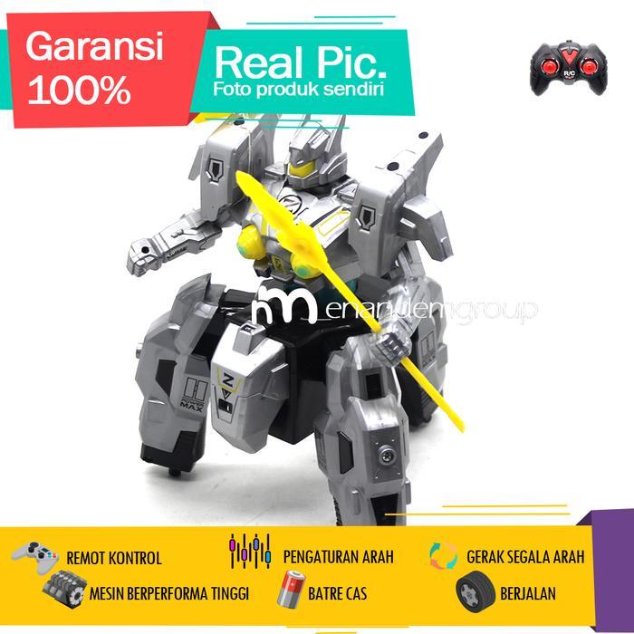 Mainan Mobil Remot Kontrol RC Robot Tank War Fighting Mecha-X Berjalan Asep - Silver by Allshopibamz