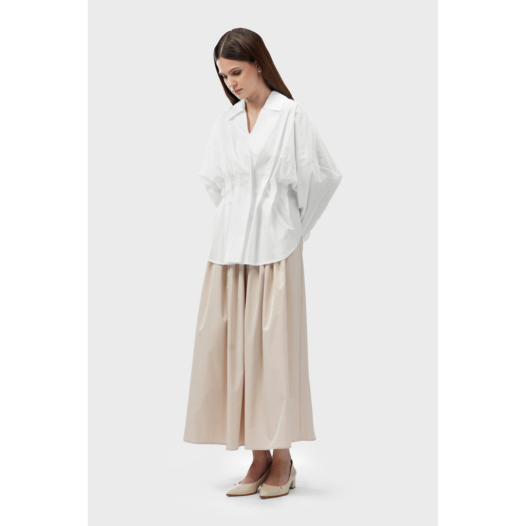 Benang Jarum - Shirley Pleats Blouse - White