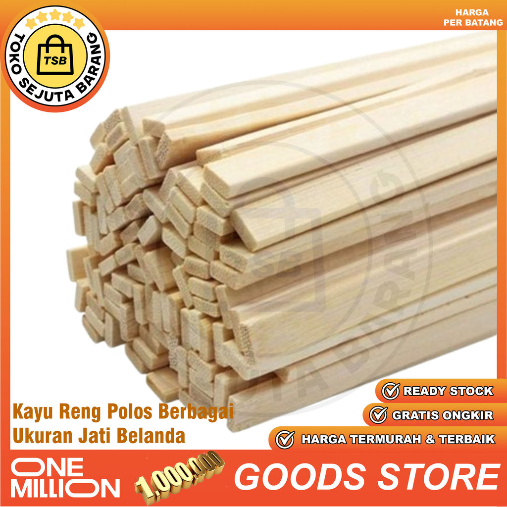 [Instant] Kayu Reng Jati Belanda Polos Balok Papan Serut Halus Ambalan Rak Interior Minimalis Bingka