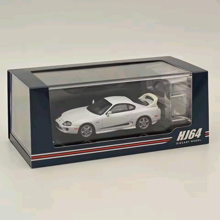 HOBBY JAPAN  TOYOTA SUPRA RZ JZA80 GENUINE CUSTOMIZED VERSION WHITE DIECAST SKALA 64