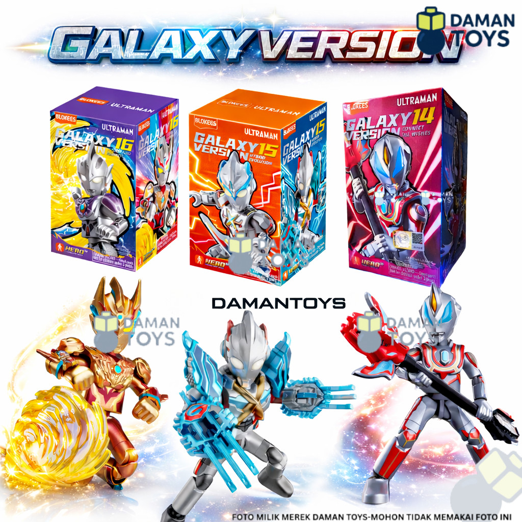 Blind Box Blokees Ultraman Mebius Cosmos Ribut Delta Rise Mainan Ultramen Zetton Figure Monster Kaij
