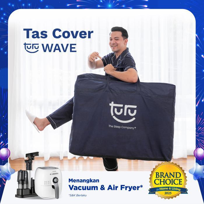 (Sport Champ) TURU Tas Bag Cover Kasur Lipat TURU Wave Spunbound Tebal - Dark BluE Penyimpanan Water