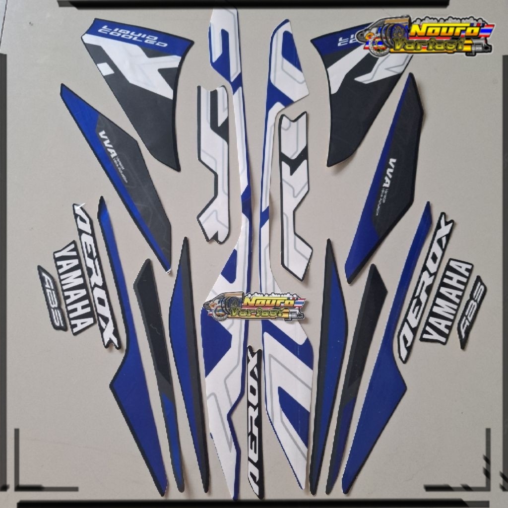 NV Bisa COD Striping Yamaha Aerox alpha 155 2025 hitam biru tua stiker motor list body standar motor