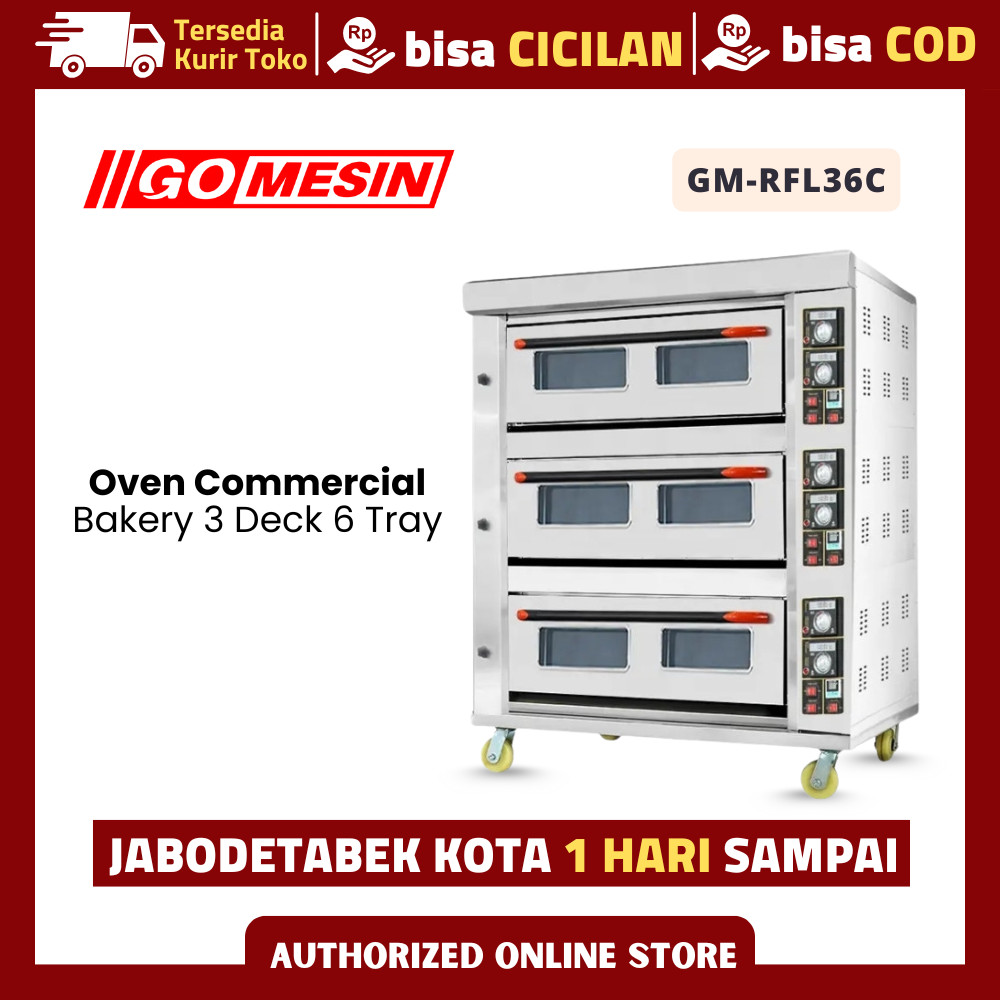 Oven Getra 3 Deck 6 Tray RFL-36GD Pemanggang Roti Kue Garansi Resmi