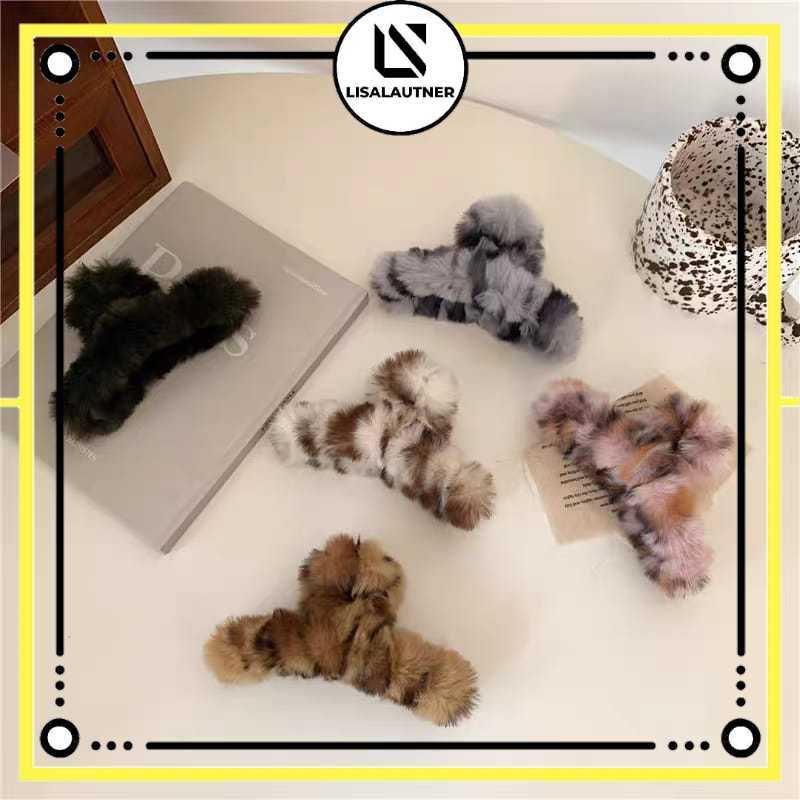 12pcs Jepi Bulu Motif Loreng / Jedai Bulu Leopard / Jepi Rambut Motif Macan / Jedai Korea Premium BE