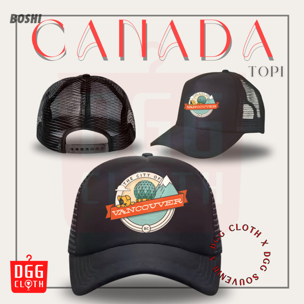 DGGCloth Topi Souvenir Negara Canada - Topi Trucker Oleh Oleh Canada