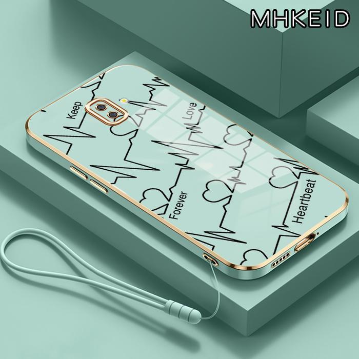 MHKEID Casing Hp Untuk Samsung Galaxy J6 Plus 2018 J6 Prime 2018 J4 4G J2 4G Case Detak Jantung Cint