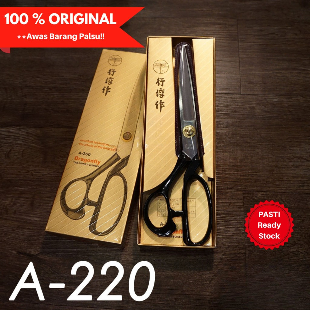 HARTA KARUN Gunting Kain Dragonfly A-220 (9") Capung Korea A220 Tailoring Scissor Bahan Tailor Garme