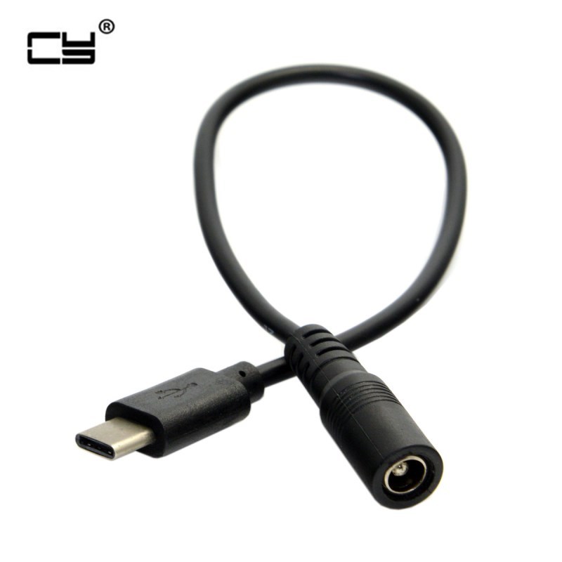 USB 3.1 Type C USB-C To DC 5.5 2.5mm Power Jack Extension arged Cable 10cm