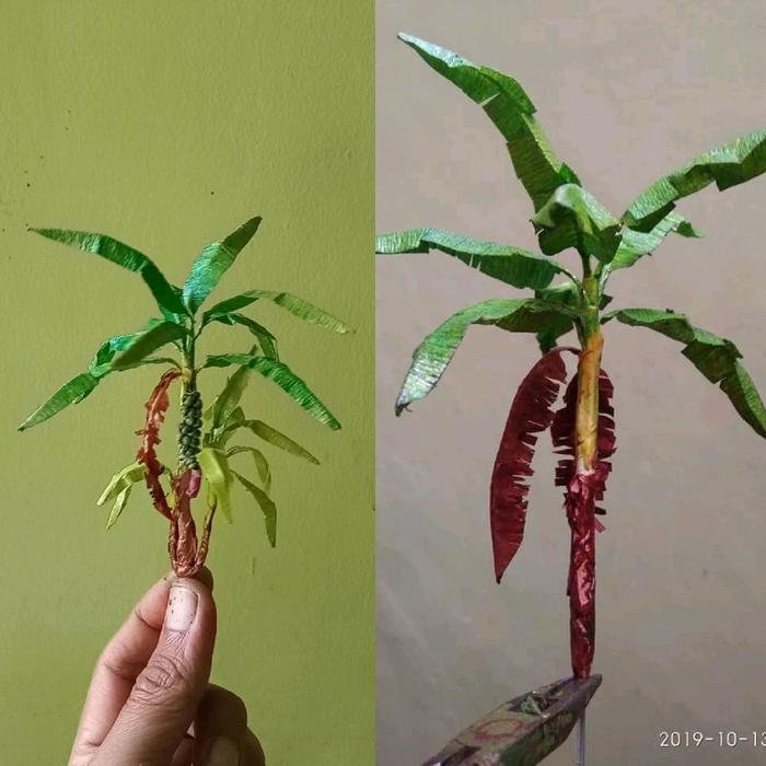 Pohon pisang miniatur diorama maket skala 64 Hadiah Hiasan