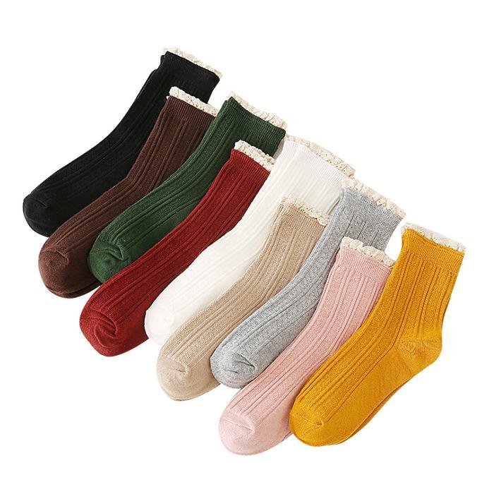 Kaos Kaki Wanita Korean Girly Style Curly Korean Style Kaos Kaki Cewek Renda Bahan Tebal Dan Nyaman 