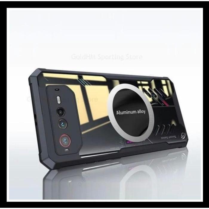 Asus Rog Phone 7 / Ultimate Cooling Magnetic Original Case Transparan - HITAM. , ASUS ROG 7.