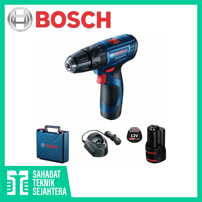 BOSCH GSR-120-2-Li Mesin Bor Cordless Drill Driver Gen 3 10mm 12V Obeng Baterai Batre Tangan Cas Tan