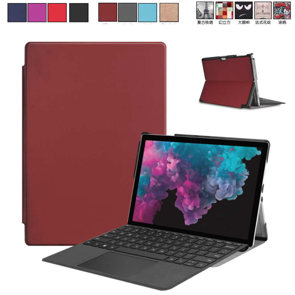Case for Microsoft Surface Pro 4 5 6 7 12.3 inch Pro4 Pro5 Pro6 Pro7 12.3" Stand PU Leather Voltage 