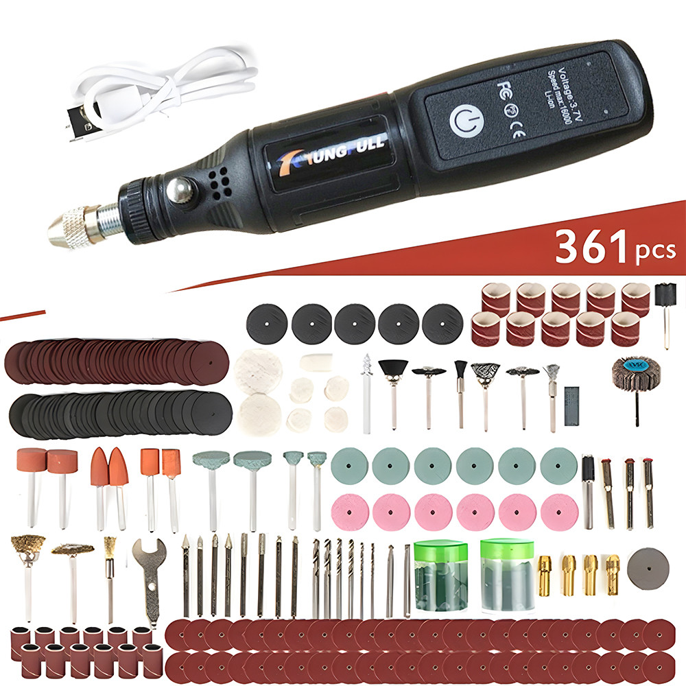 Bor Listrik Mini USB Nirkabel, Bor Genggam Mini, Alat Putar, Pena Ukir Kayu, Alat Dremel untuk Perhi