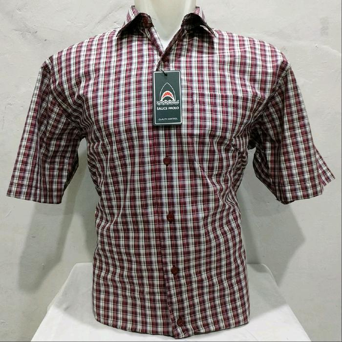 Kemeja Pria Salice Paolo Lengan Pendek Reguler Motif Kotak G2 Lightrain - G2 LR biru, M