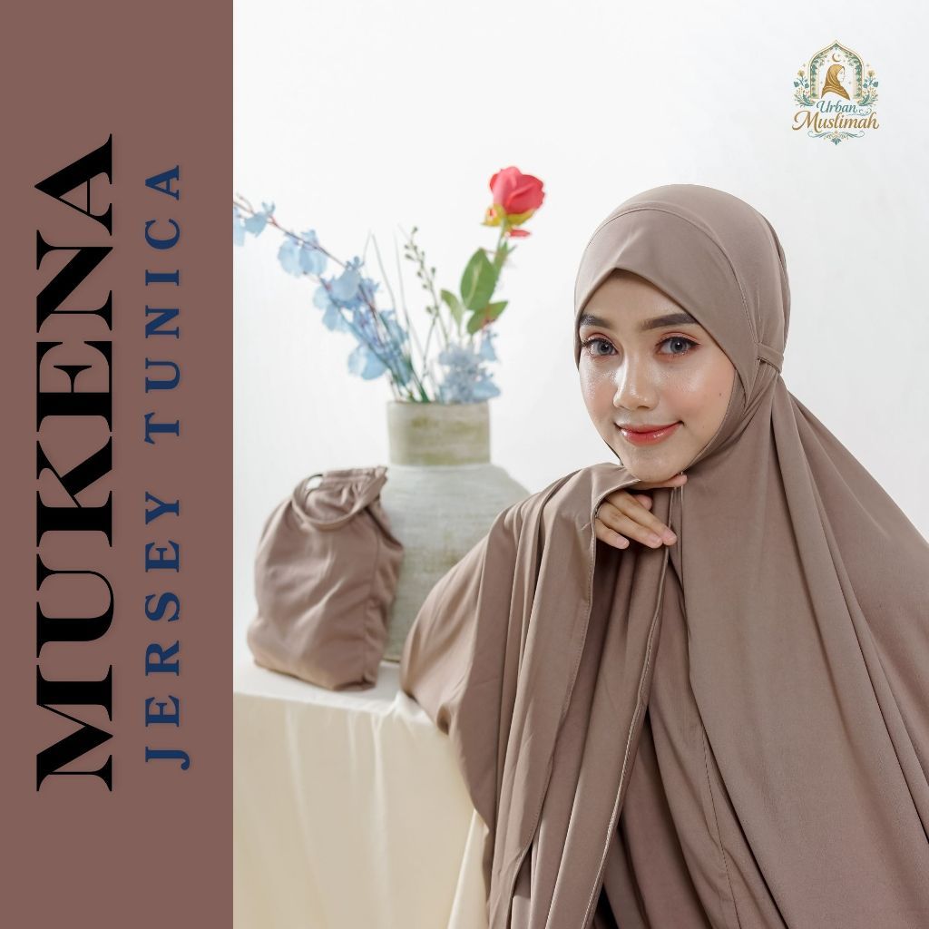 Mukena Jersey Tunica Dewasa Berbahan Sejuk Alami dan Lembut