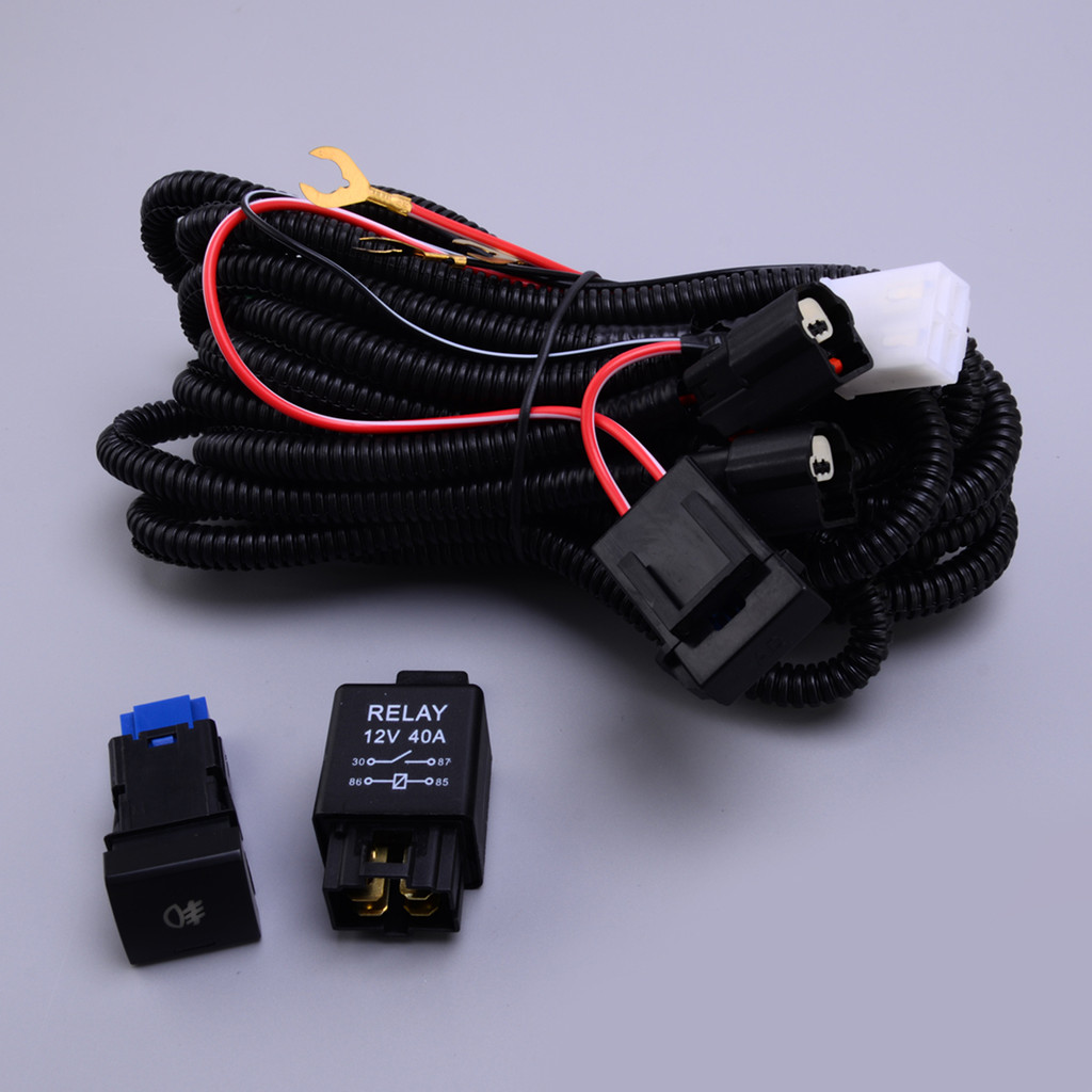 Fog Light Lamp Wiring Harness 12V 40A Relay Switch Socket Fit for Toyota Plug & Play H8 H11 880 881