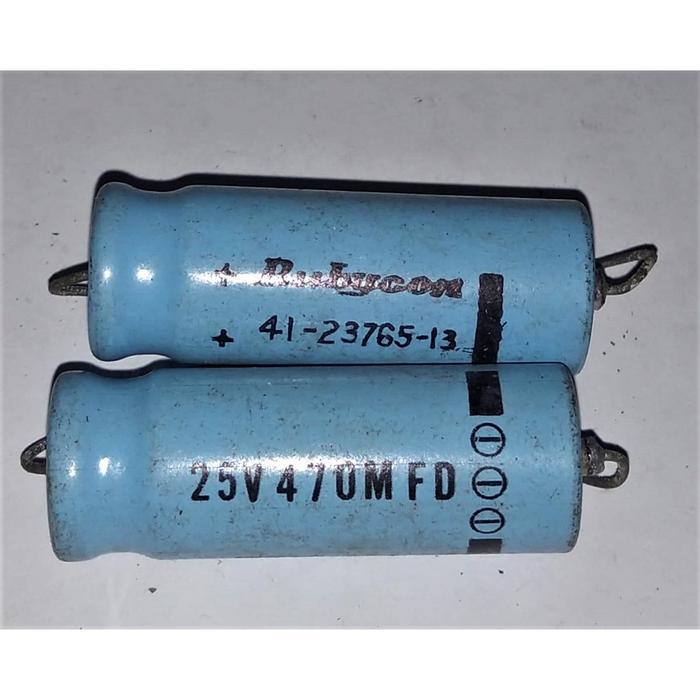 Elco Capacitor 470MFD 25V Rubycon - Vintage Antik BEST