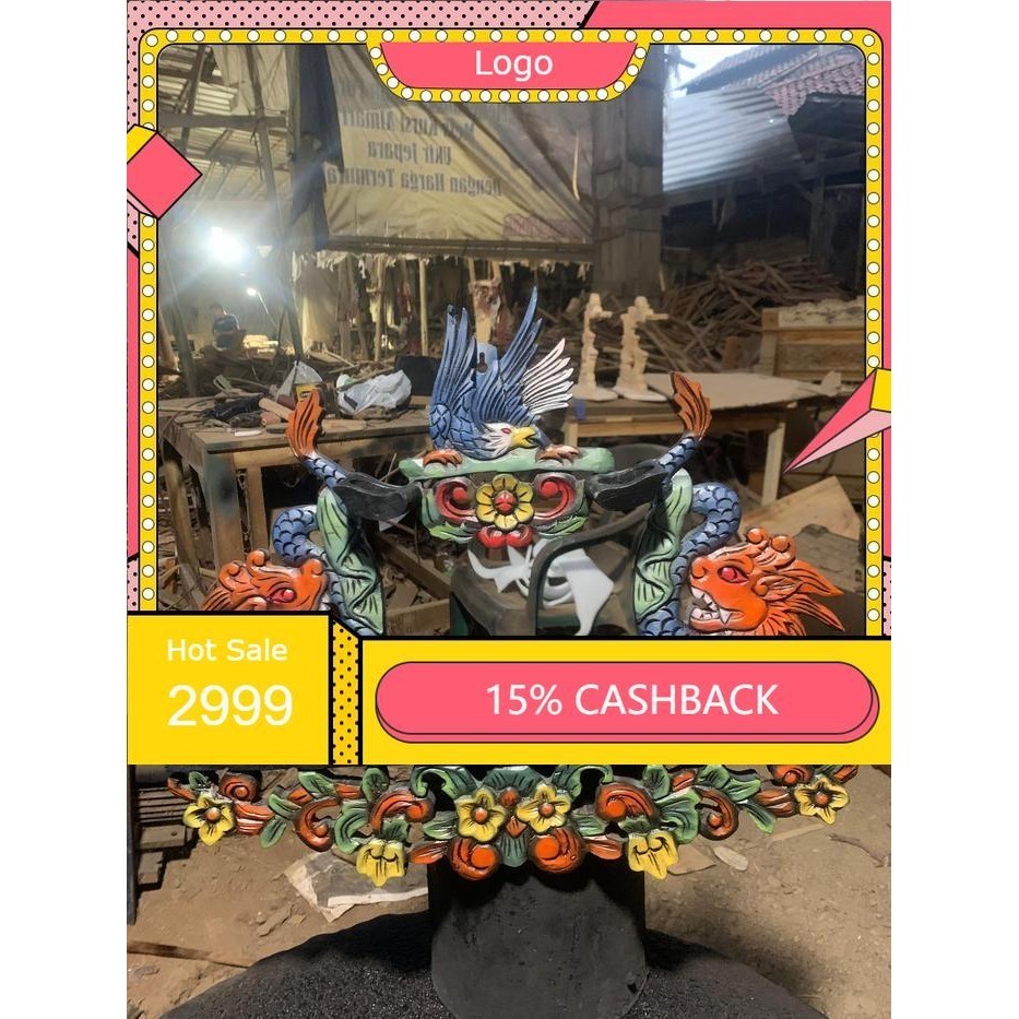 blawong keris dari kayu jati idi 4 ukir burung dan naga finishing sunggingan bk keris sengkelat maja