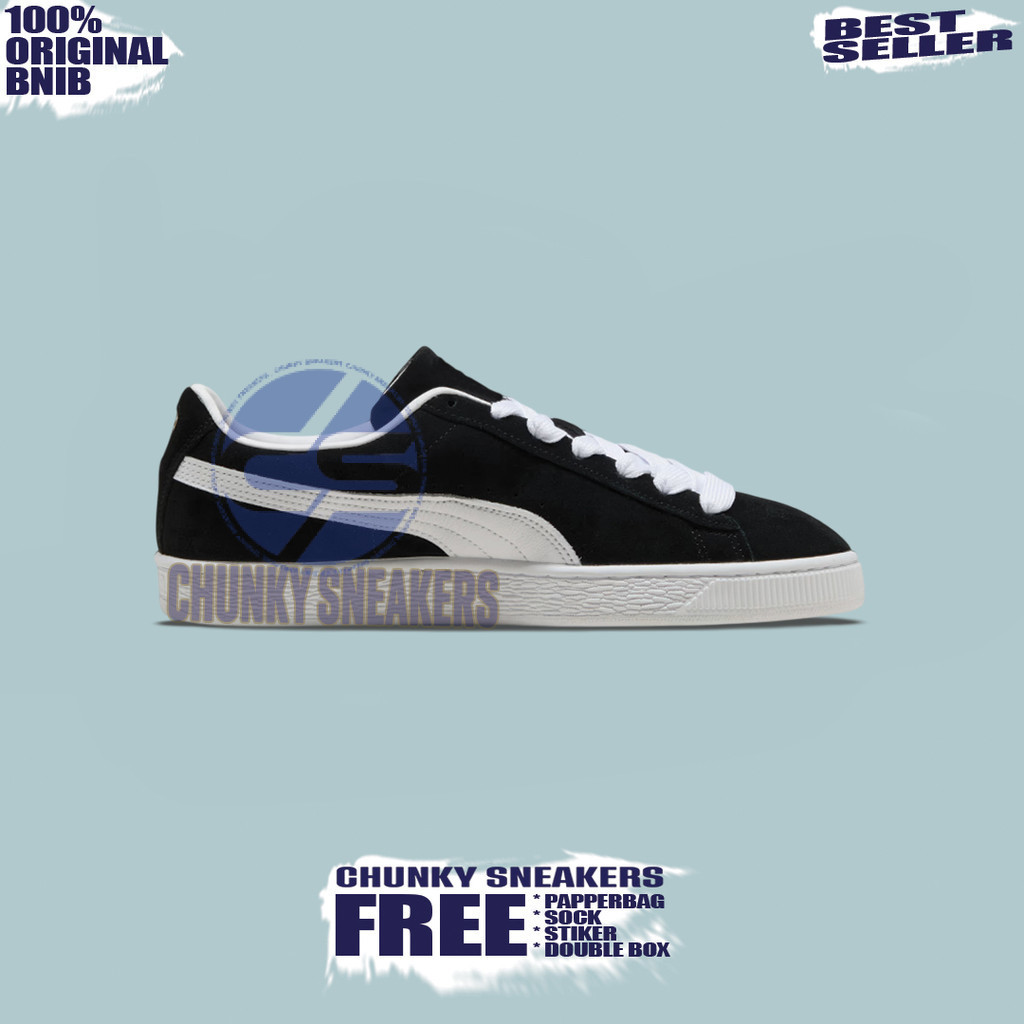 Sepatu Sneakers Puma Suede Black White Classics 100% Original BNIB Unisex