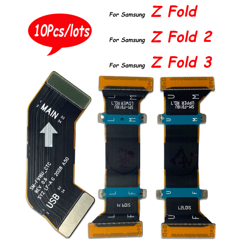 10Pcs , Spin Axis Flex Cable For Samsung Z Fold 2 3 4 5 F916 F936 F946 F900 MainBoard Connector LCD 