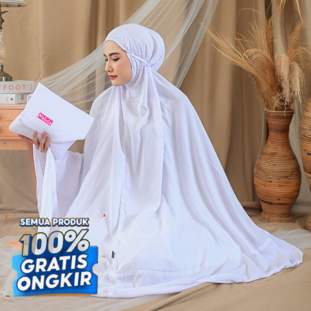 Nelula -  Mukena Bali Dewasa Polos Jumbo Katun Rayon- pakaian wanita lainnya