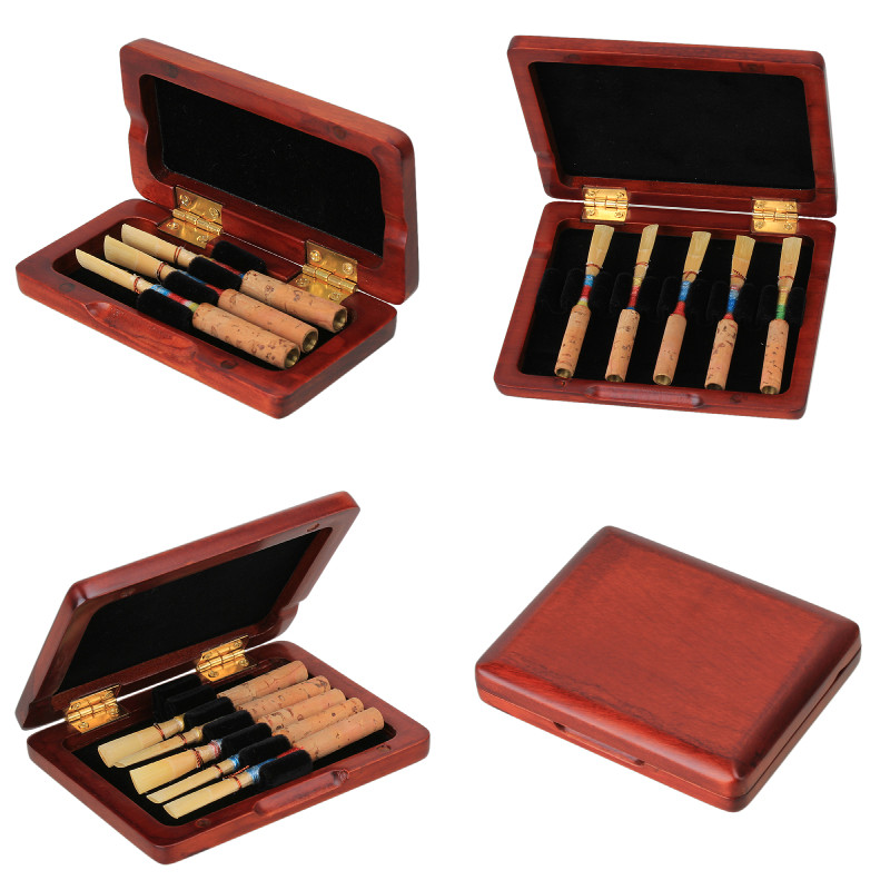 Wooden Oboe Reed Case Holds 3610PCS Oboe Reeds Protector With Soft Velvet Red