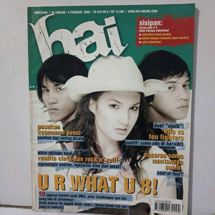 majalah HAI 30 Januari 2006 realita cinta dan rock n roll Vino Bastian Nadine Candrawinata Junot