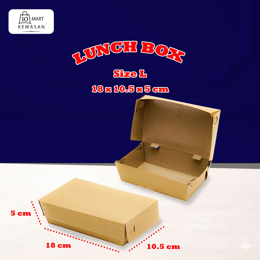 Lunch Box Kraft Polos/Lunch Box Paper Laminasi