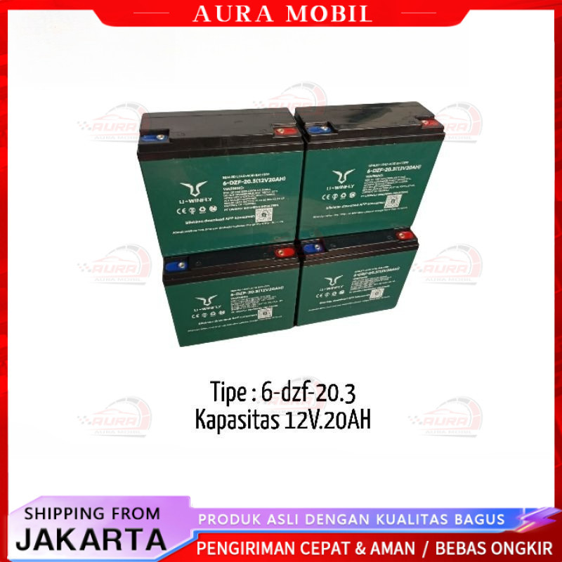 Batrai Aki Uwinfly 12V 20AH | Original Resmi