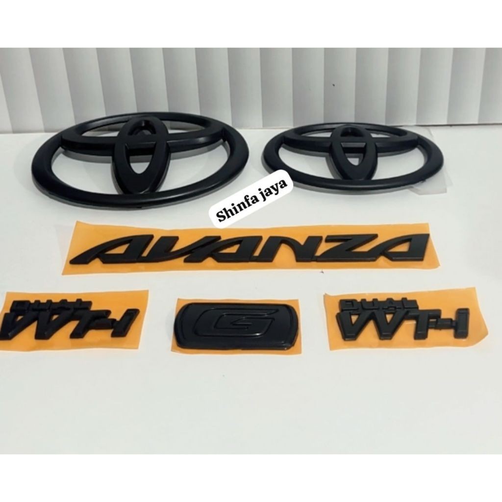 EMBLEM TULISAN SET AVANZA , TYPE G BIRU , DUAL VVT-I  AVANZA 2016-2019 ORIGINAL