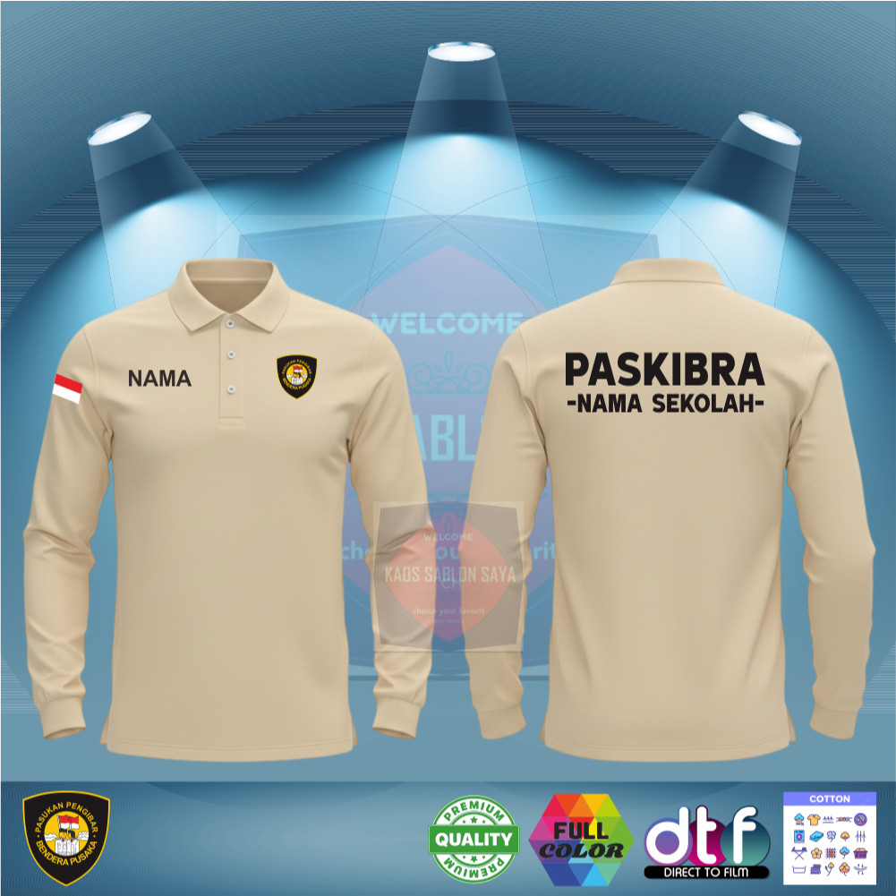 KAOS KERAH POLO PASKIBRA LENGAN PANJANG DAN LENGAN PENDEK - KAOS KERAH PASKIBRA - POLOSHIRT PASKIBRA
