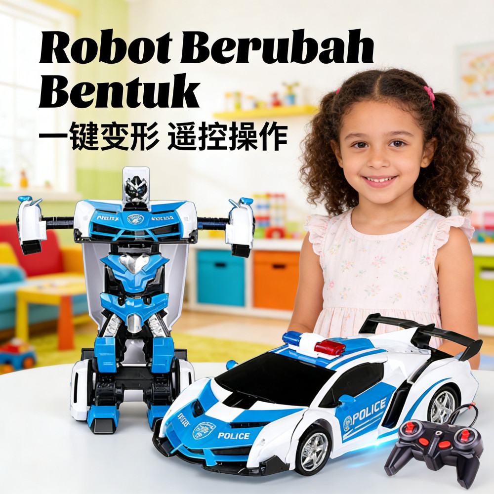 MAINAN AUTOBOT REMOT KONTROL MOBIL BERUBAH JADI ROBOT TRANSFORM/ RC CAR Deformation ROBOT / RC MOBIL
