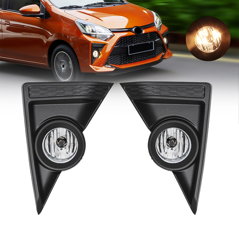 1Set Lampu DRL Mobil untuk Toyota AGYA 2021 2022, Cover Lampu Kabut, Grill Bezel, Kabel Lampu Depan 