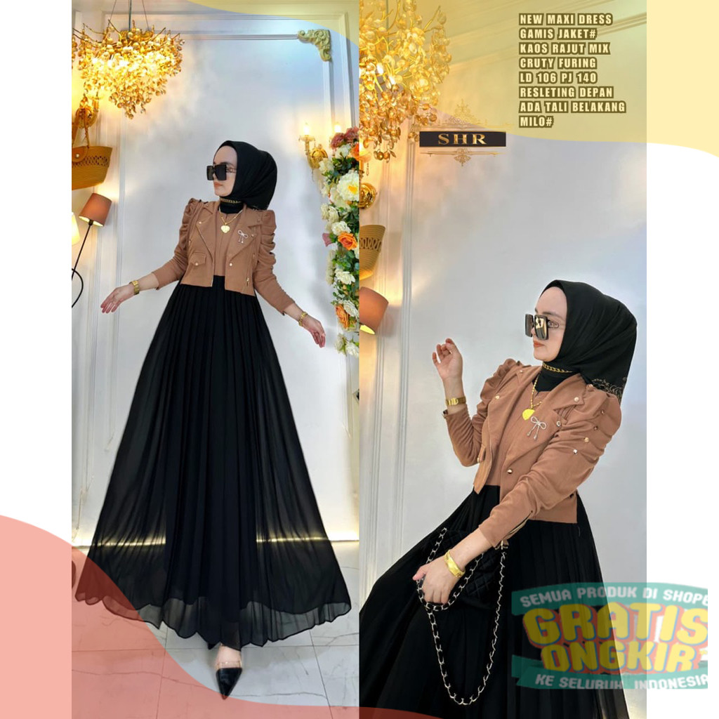 ORI SHR 100%... GAMIS RAJUT ZIPPER PREMIUMpakaian wanita lainnya