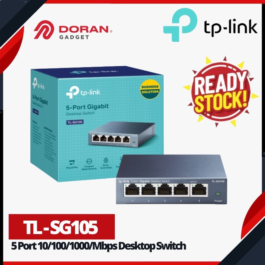 TP Link TL-SG105 5 Port Gigabit Desktop Switch Hub TP Link TL SG105