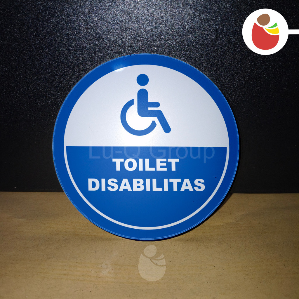 Akrilik toilet disabilitas, Simbol toilet disabilitas, Penanda fasilitas umum, Sign age