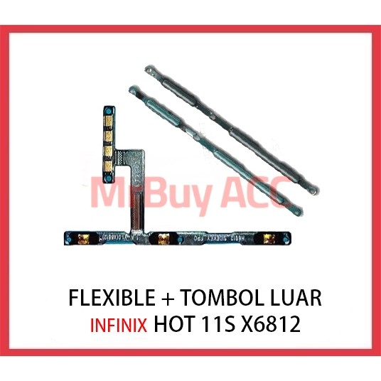 Fullset Flexible On Off Volume + Tombol Luar Infinix Hot 11S NFC X6812
