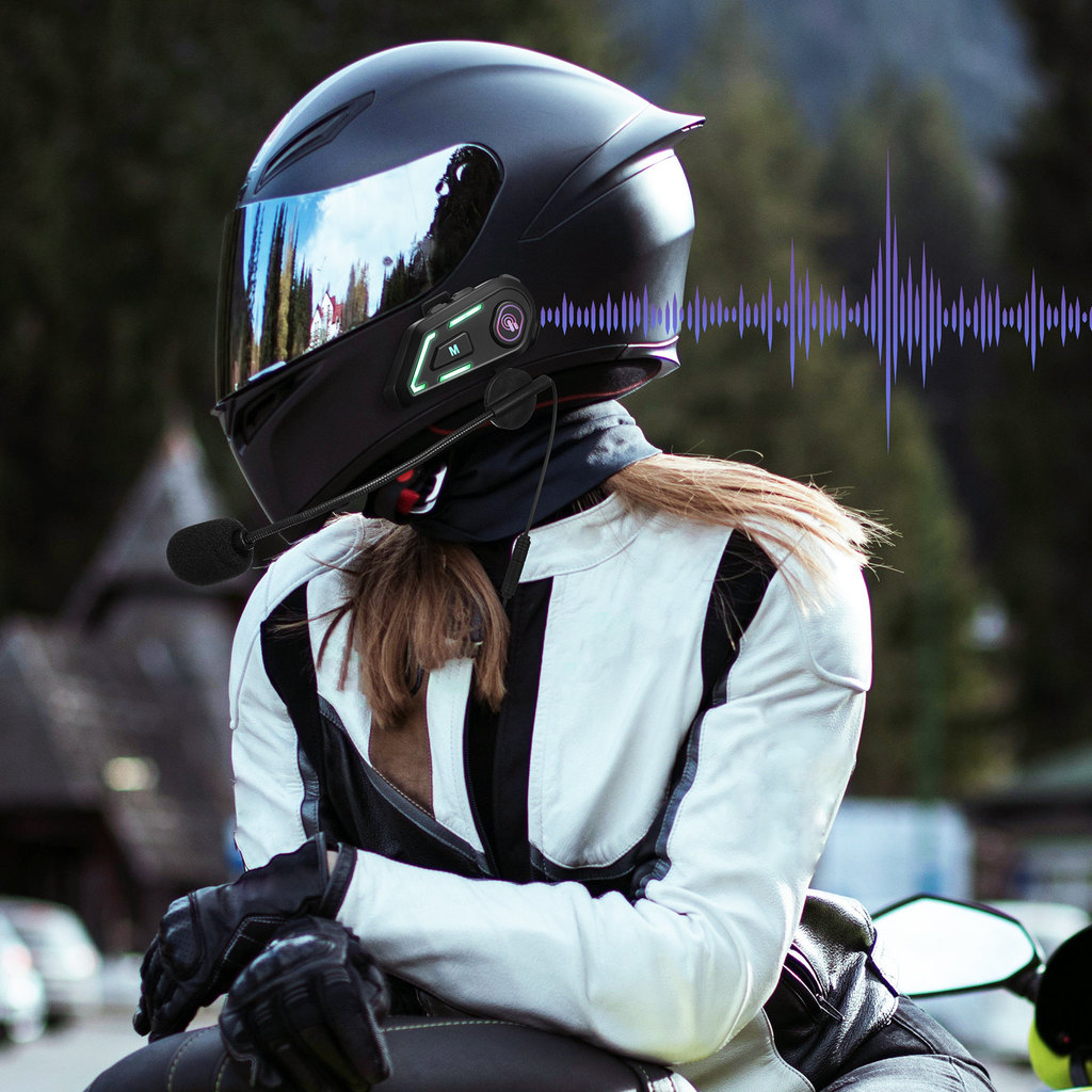 Motorcycle Wireless Headset Headphone Dual Mic Soft Hard Mic Wireless Call Outdoor Universal Speaker