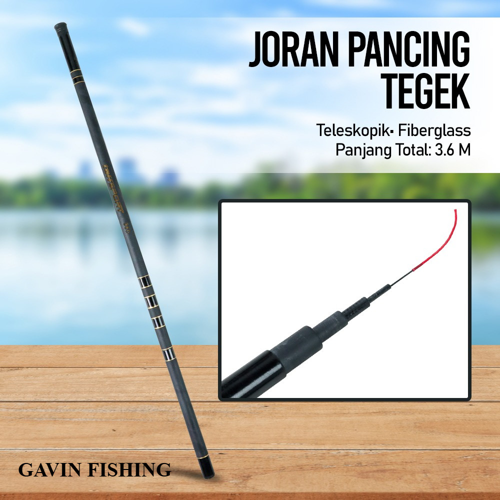 Joran Pancing Tegek Fiberglass Fishing Rod 3.6M - 360