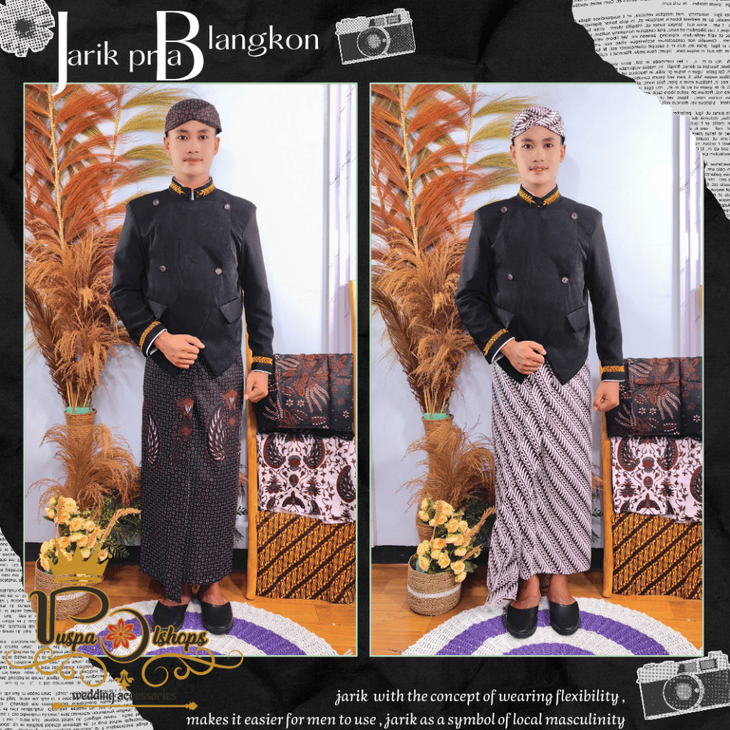 Gaya Outfit jarik instan pria plus blangkon dewasa
