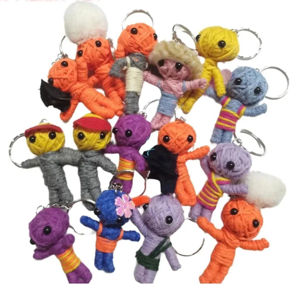 50PCS Revenge Voodoo Doll Keychain Knitting Pattern Mini Halloween Gift Accessory Home Outdoor Stuff