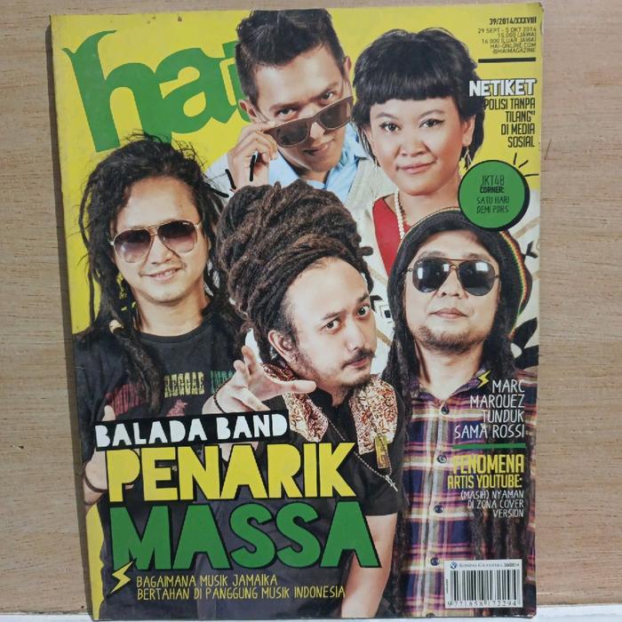 majalah Hai 29 sept 2014 musik jamaika balada band penarik massa JKT 48 corners