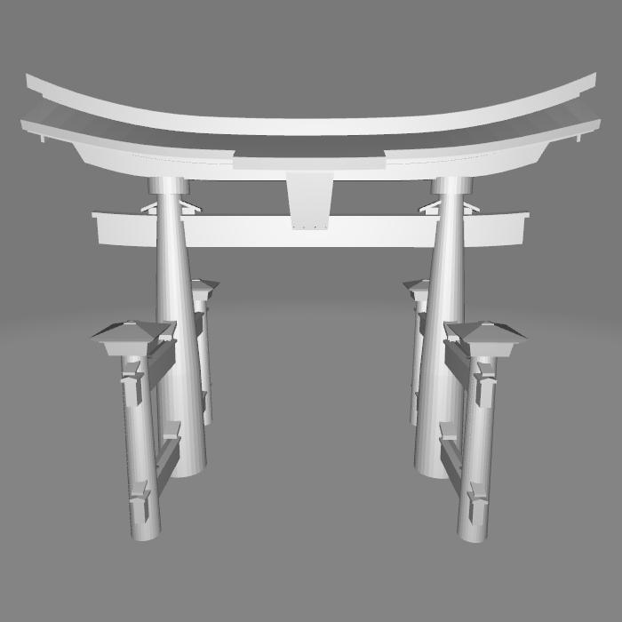 Diorama Diecast Gerbang Jepang Torii Gate - MDL 3 Skala 1 64 Figure Miniatur