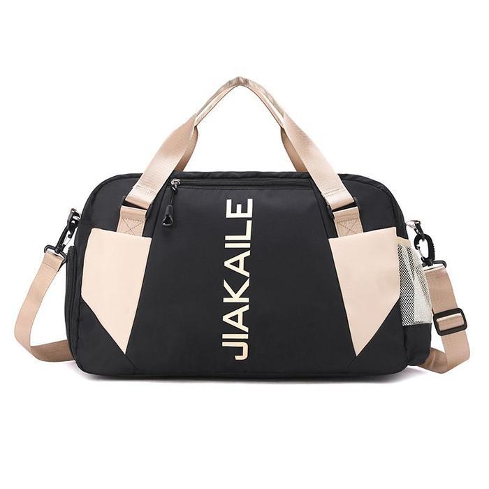 tas gym wanita tas fitness olahraga tas pakaian waterpoof anti air tas import wanita - HITAM